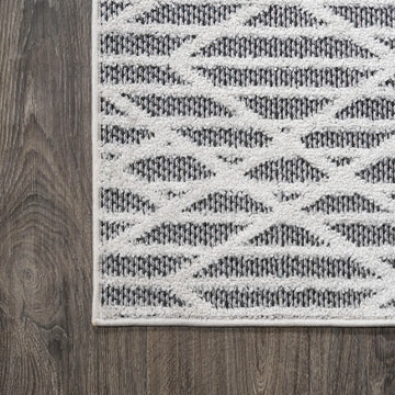Ararat High-low Pile Moroccan Diamond Modern Indoor/outdoor Area Rug
